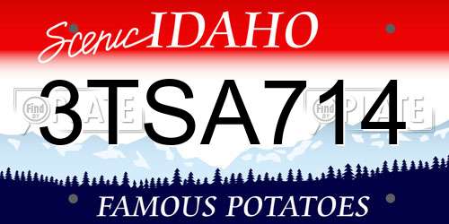 3TSA714 Idaho License Plate