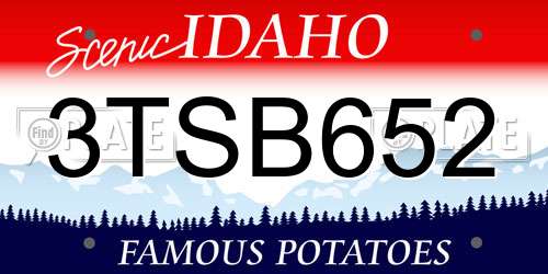 3TSB652 Idaho License Plate