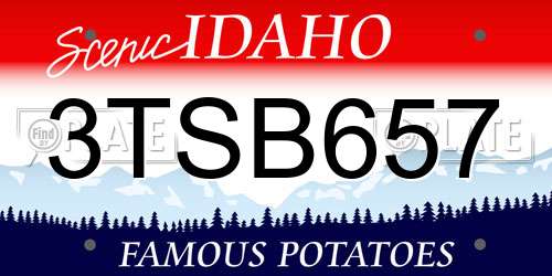 3TSB657 Idaho License Plate