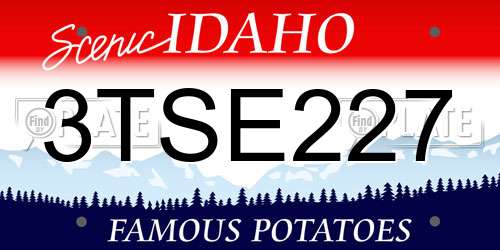 3TSE227 Idaho License Plate