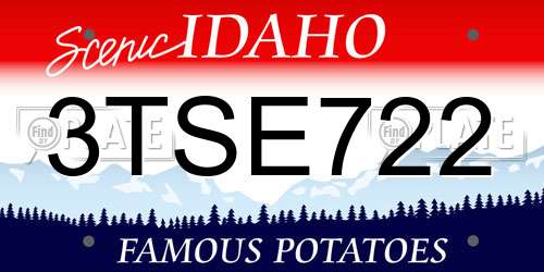 3TSE722 Idaho License Plate