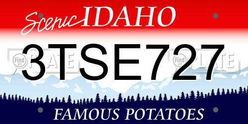 3TSE727 Idaho License Plate
