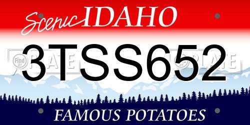 3TSS652 Idaho License Plate