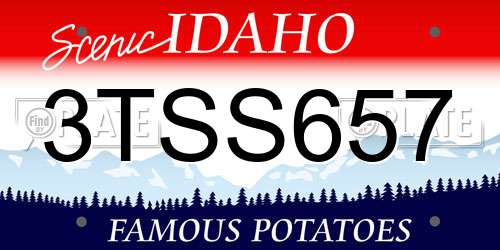 3TSS657 Idaho License Plate