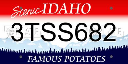 3TSS682 Idaho License Plate
