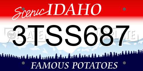 3TSS687 Idaho License Plate