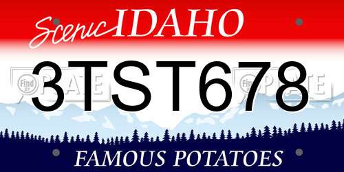 3TST678 Idaho License Plate