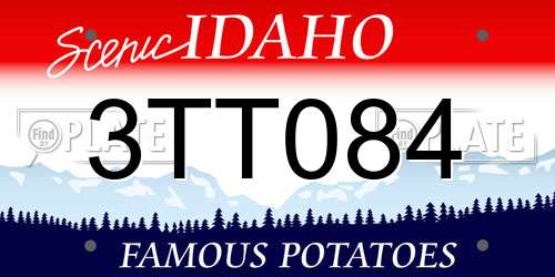 3TT084 Idaho License Plate
