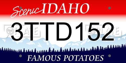 3TTD152 Idaho License Plate