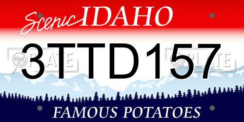 3TTD157 Idaho License Plate