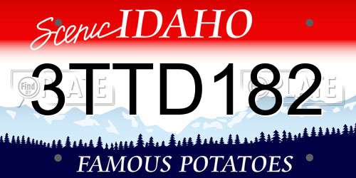 3TTD182 Idaho License Plate