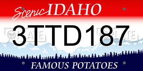 3TTD187 Idaho License Plate