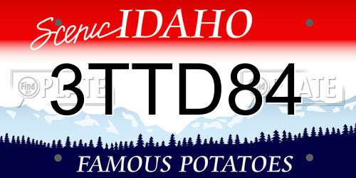 3TTD84 Idaho License Plate