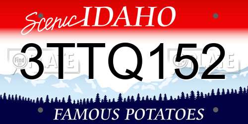 3TTQ152 Idaho License Plate