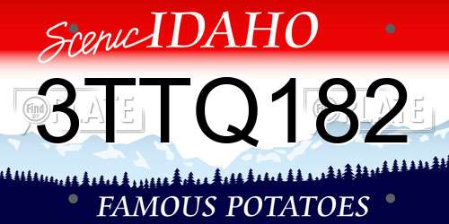 3TTQ182 Idaho License Plate