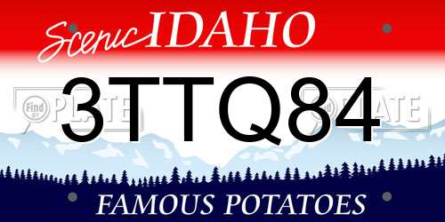 3TTQ84 Idaho License Plate