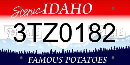 3TZ0182 Idaho License Plate