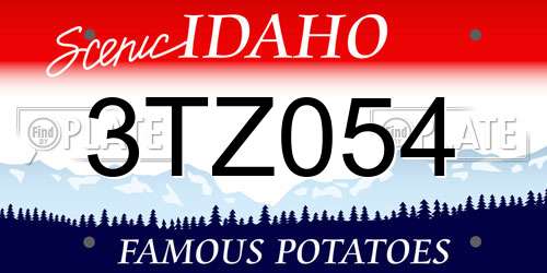 3TZ054 Idaho License Plate
