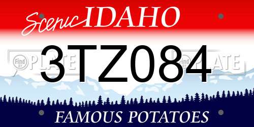 3TZ084 Idaho License Plate