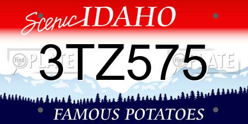 3TZ575 Idaho License Plate