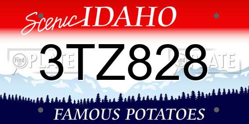 3TZ828 Idaho License Plate