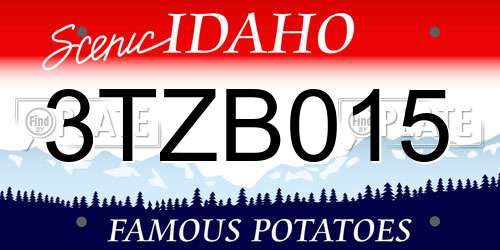 3TZB015 Idaho License Plate