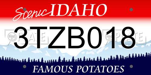 3TZB018 Idaho License Plate