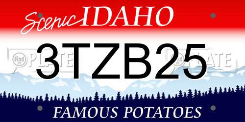 3TZB25 Idaho License Plate