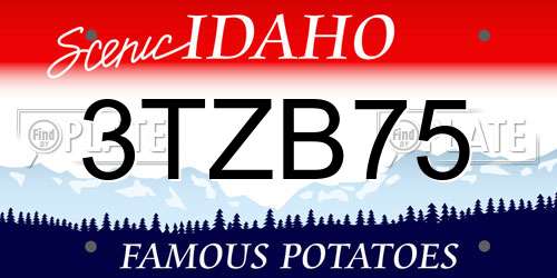 3TZB75 Idaho License Plate