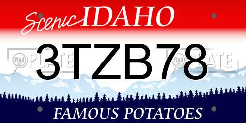 3TZB78 Idaho License Plate