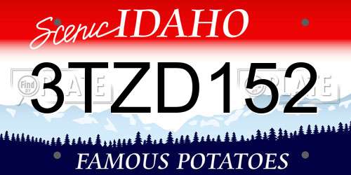 3TZD152 Idaho License Plate