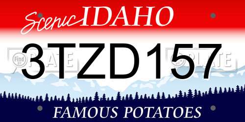3TZD157 Idaho License Plate