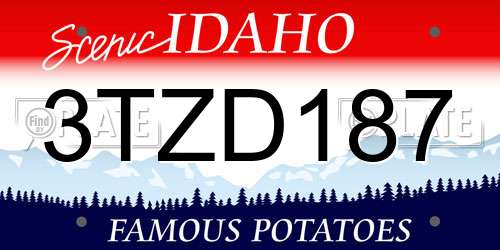 3TZD187 Idaho License Plate