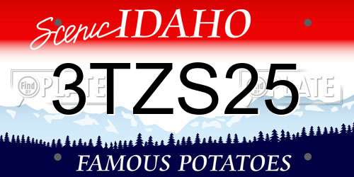 3TZS25 Idaho License Plate