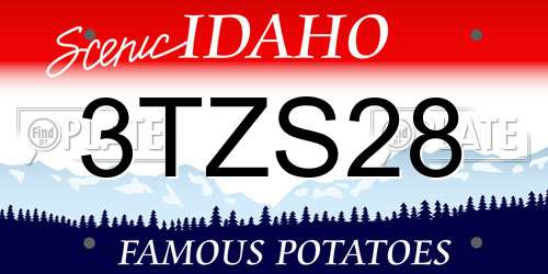 3TZS28 Idaho License Plate