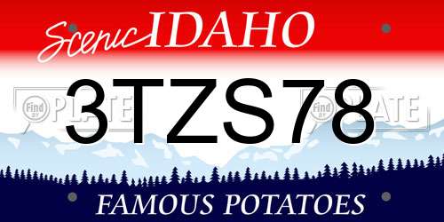 3TZS78 Idaho License Plate