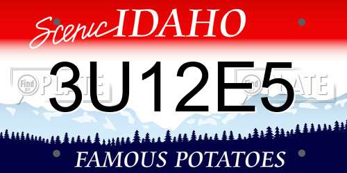 3U12E5 Idaho License Plate