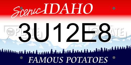 3U12E8 Idaho License Plate