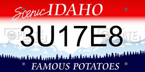 3U17E8 Idaho License Plate