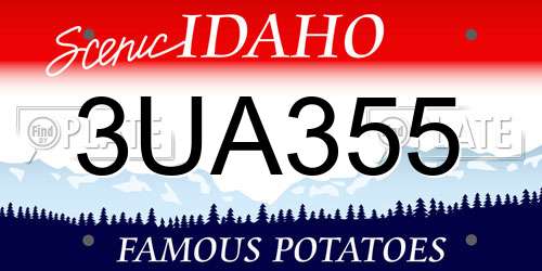3UA355 Idaho License Plate