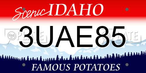3UAE85 Idaho License Plate