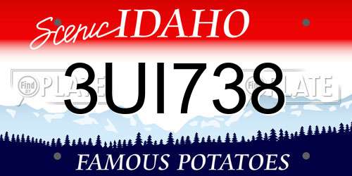 3UI738 Idaho License Plate