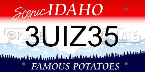 3UIZ35 Idaho License Plate