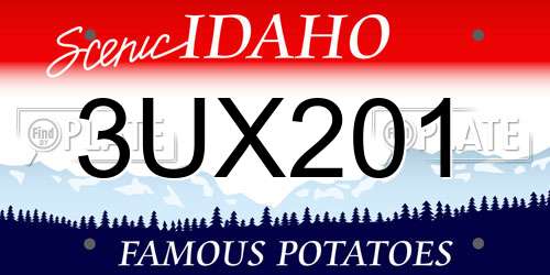 3UX201 Idaho License Plate