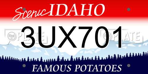 3UX701 Idaho License Plate
