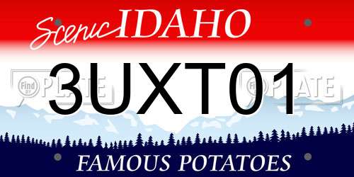 3UXT01 Idaho License Plate