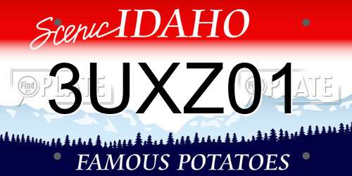 3UXZ01 Idaho License Plate