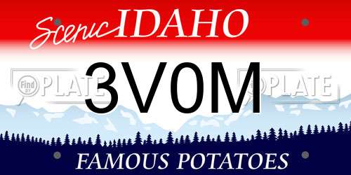 3V0M Idaho License Plate