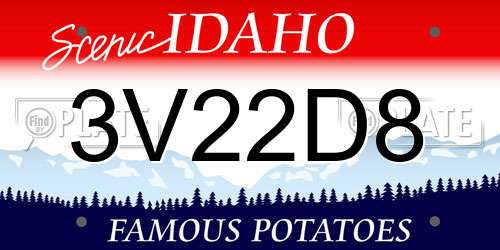 3V22D8 Idaho License Plate