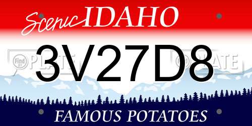 3V27D8 Idaho License Plate
